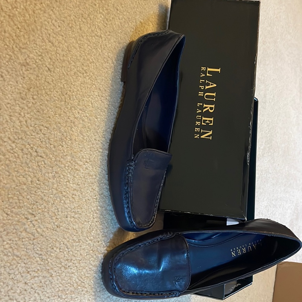 Ralph Lauren 6M Navy leather flat
